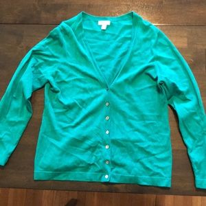 Kelly green V-neck Charter Club cardigan sweater